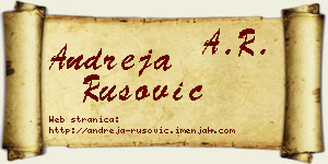 Andreja Rusović vizit kartica
